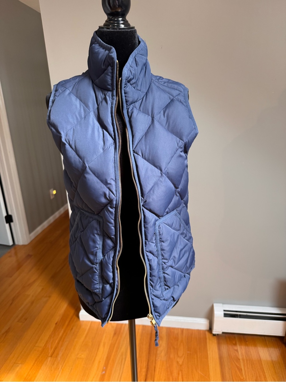 J. Crew Factory Quilted Sleeveless Puffer Vest - Slate Blue